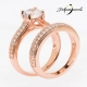 Fatumjewels Roze Fusion rozé arany gyémánt dupla eljegyzési gyűrű