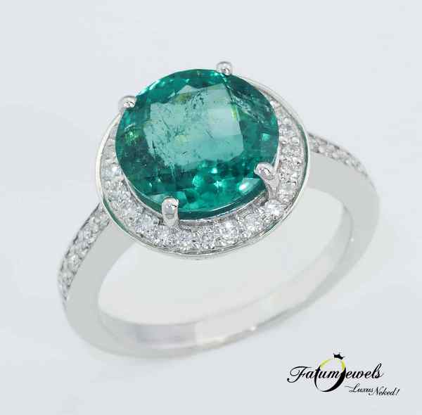 Gyémánt paraiba turmalin gyűrű a Fatumjewelsnél
