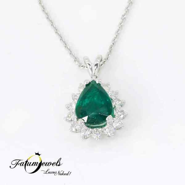 Egyedi Fatumjewels gyémánt smaragd medál