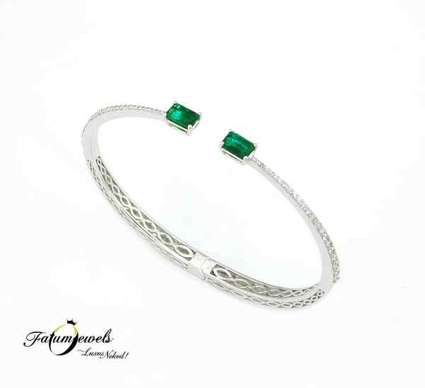 Fatumjewels egyedi gyémánt smaragd karkötő