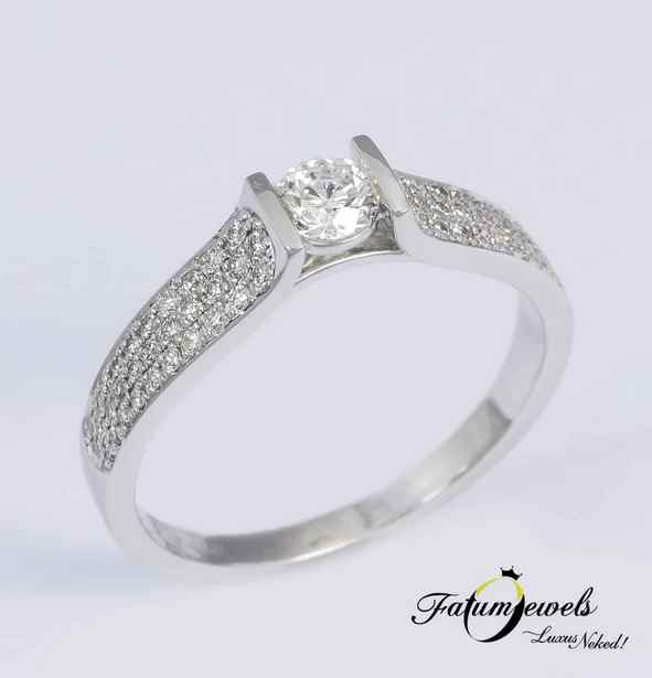 Fatumjewels fehérarany gyémánt eljegyzési gyűrű