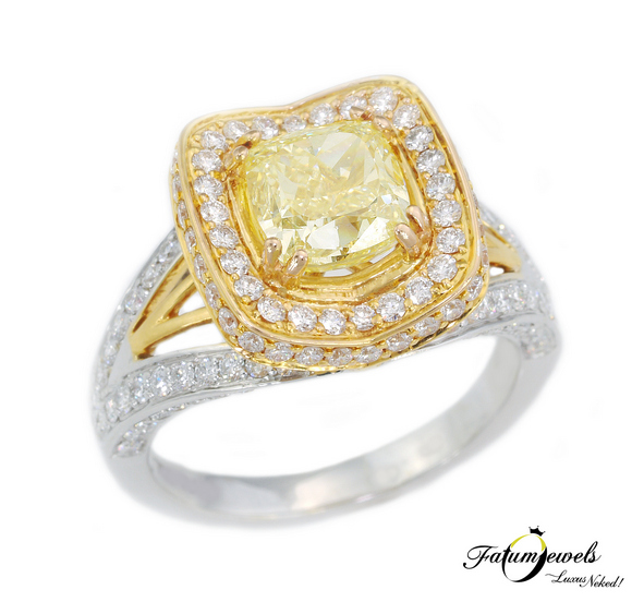 Fatumjewels Majestical sárga gyémánt eljegyzési gyűrű