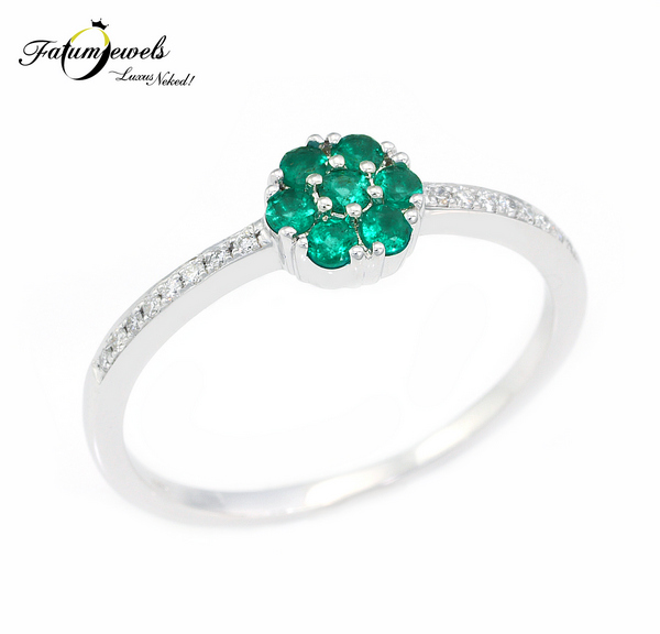 Fatumjewels gyémánt smaragd gyűrű