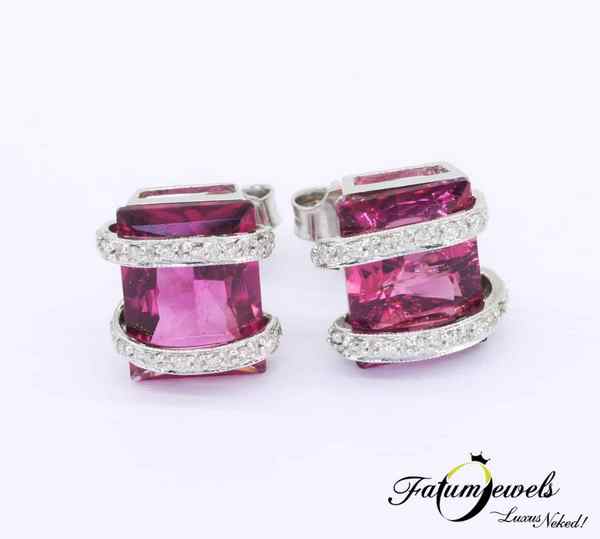 Gyémánt pink turmalin fülbevaló a Fatumjewels Galériában